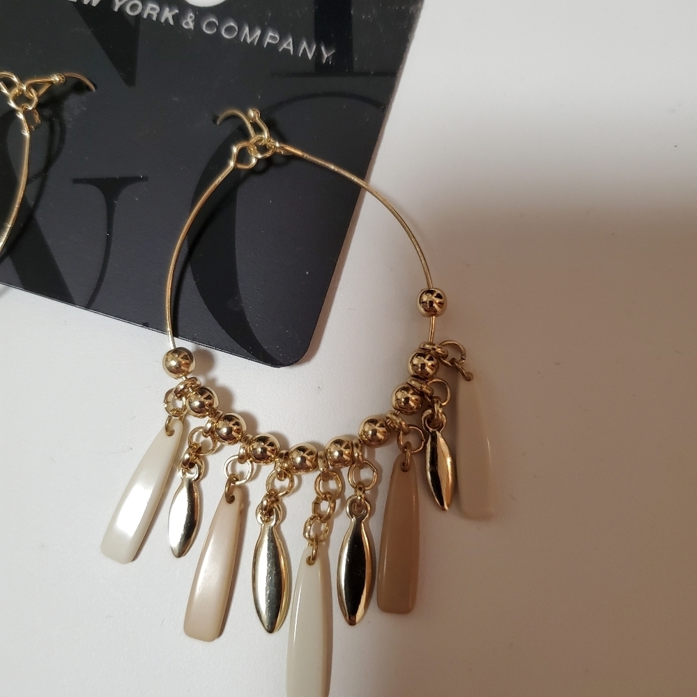 New York & Company Hoop Drop Earrings NWT - Picture 2 of 6